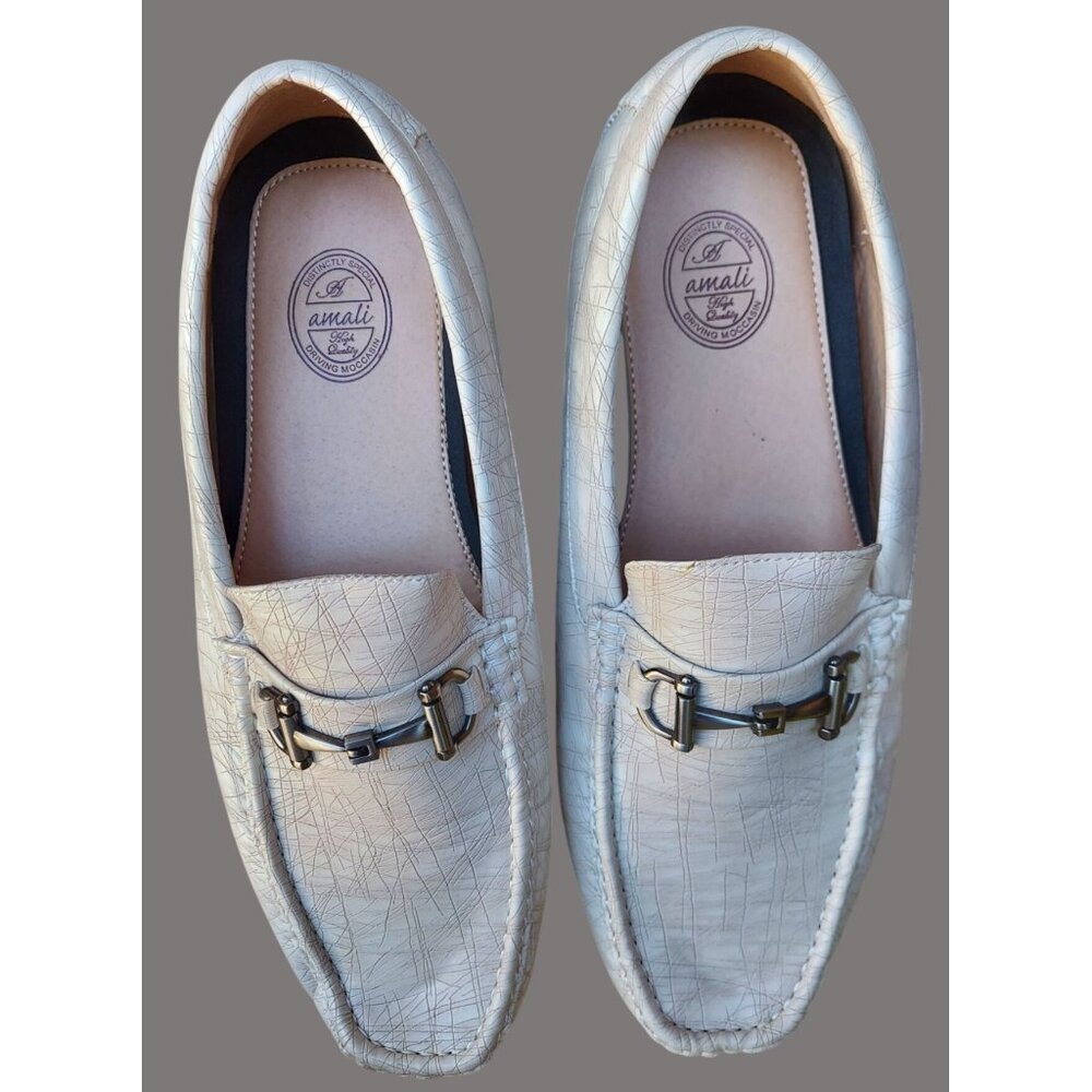 Amali Mens Size 14 Beige Driving Moccasins Business and Casual Wear V01 Z